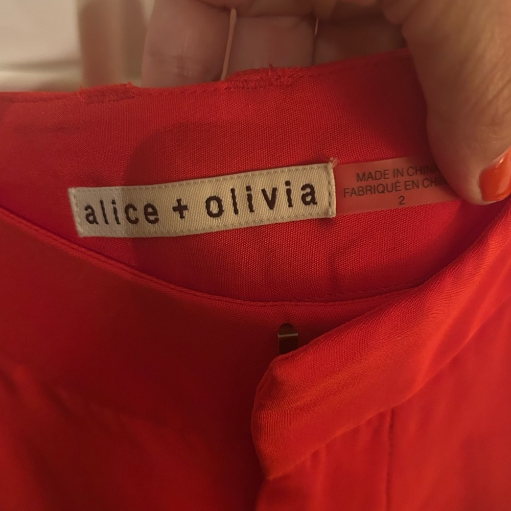 Alice + Olivia Fiery Red short shorts
